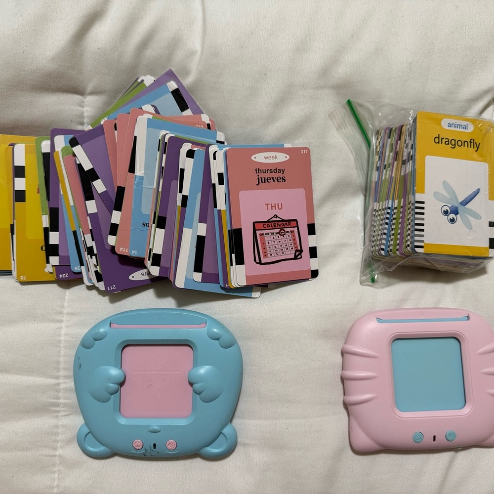 Spanish /english translation Game with Two Pink & Blue Electronic Units